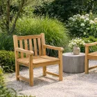 Gartensessel aus natürlichem Teakholz - Yggdrasil Viadurini