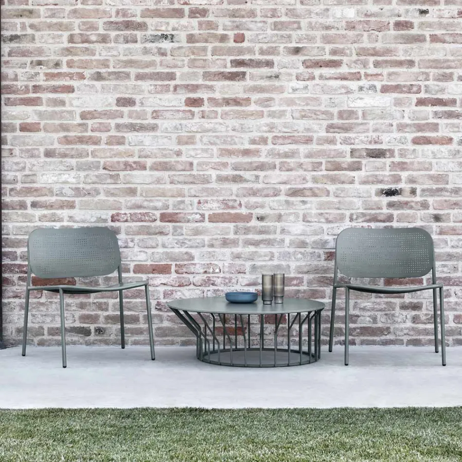 Gartensessel aus lackiertem Metall Made in Italy 2 Stück - Synergy Viadurini