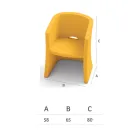 Gartensessel aus Polyethylen mit Armlehnen Made in Italy - Perez Viadurini