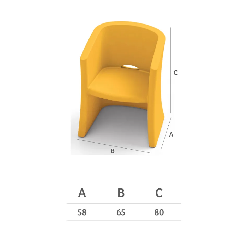 Gartensessel aus Polyethylen mit Armlehnen Made in Italy - Perez Viadurini