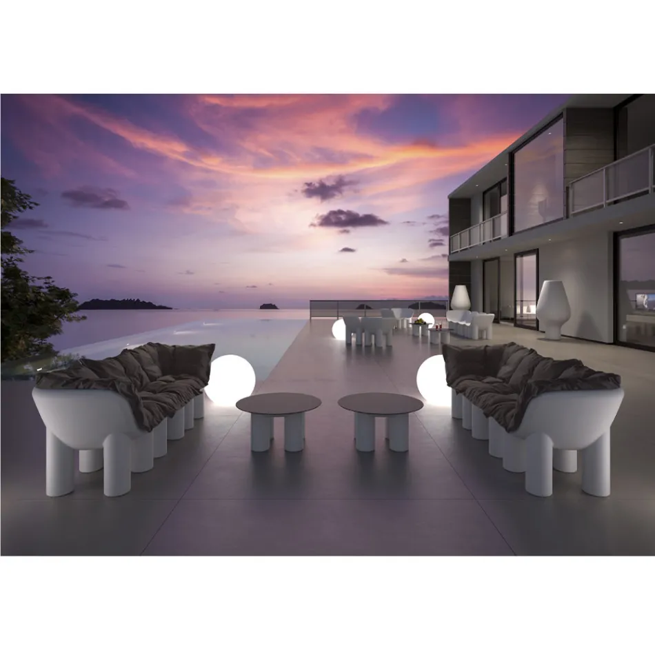 Gartensessel aus Polyethylen und Stoff Made in Italy - Freccia Viadurini