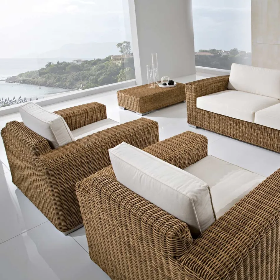 Gartensessel aus handgeflochtenem Polyrattan - Yoko Viadurini