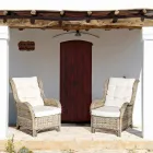 Gartensessel aus natürlichem Rattan für den Außenbereich mit Kissen – Supreme Viadurini