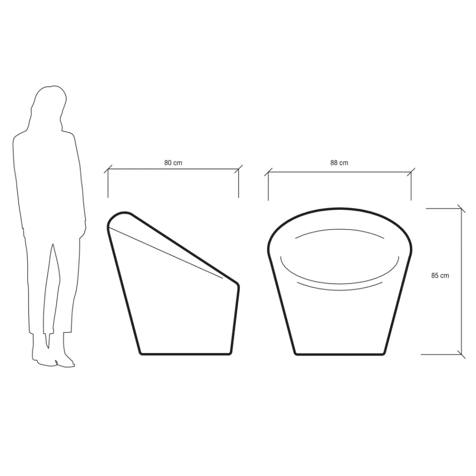 Gartensessel aus Fluo und farbigem Polyethylen Made in Italy - Colores Viadurini