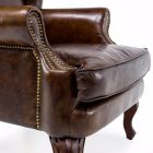 Indoor-Sessel aus Vintage-Leder mit gealterter Wirkung - Stempel Viadurini