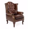 Indoor-Sessel aus Vintage-Leder mit gealterter Wirkung - Stempel