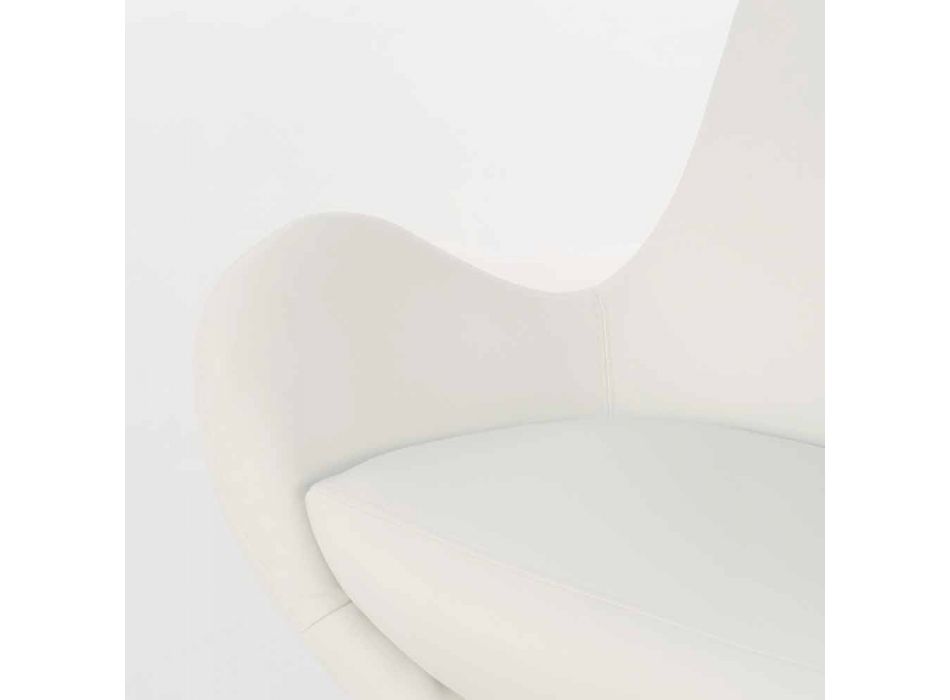 Gepolsterter drehbarer Loungesessel in modernem Design aus Kunstleder - Gajarda Viadurini