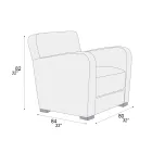 Wohnzimmersessel aus Holz, Leder und Metall Made in Italy - Burlesco Viadurini