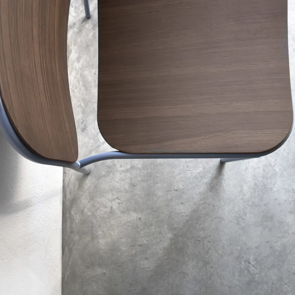 Wohnzimmersessel aus Holz und Metall Made in Italy 2 Stück - Saffia Viadurini