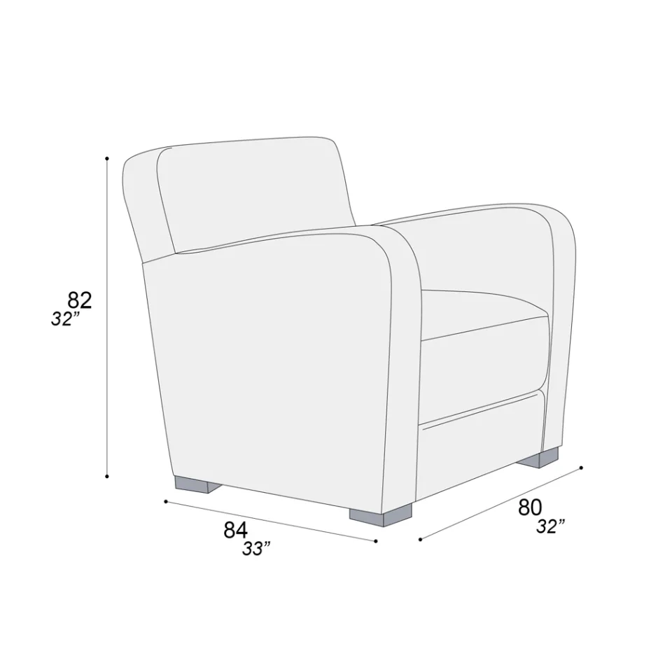 Wohnzimmersessel aus Holz, Polyurethanschaum und Metall Made in Italy - Burlesco Viadurini