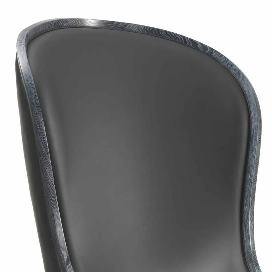 Eli Ledersessel und schwarzes Fell, klassisches Luxus-Design Viadurini