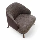 Stoff Lounge Chair mit Massivholzsockel Made in Italy - Pepina Viadurini