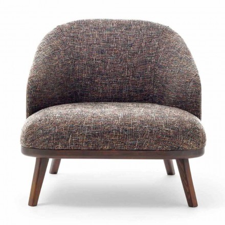 Stoff Lounge Chair mit Massivholzsockel Made in Italy - Pepina Viadurini