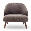 Stoff Lounge Chair mit Massivholzsockel Made in Italy - Pepina