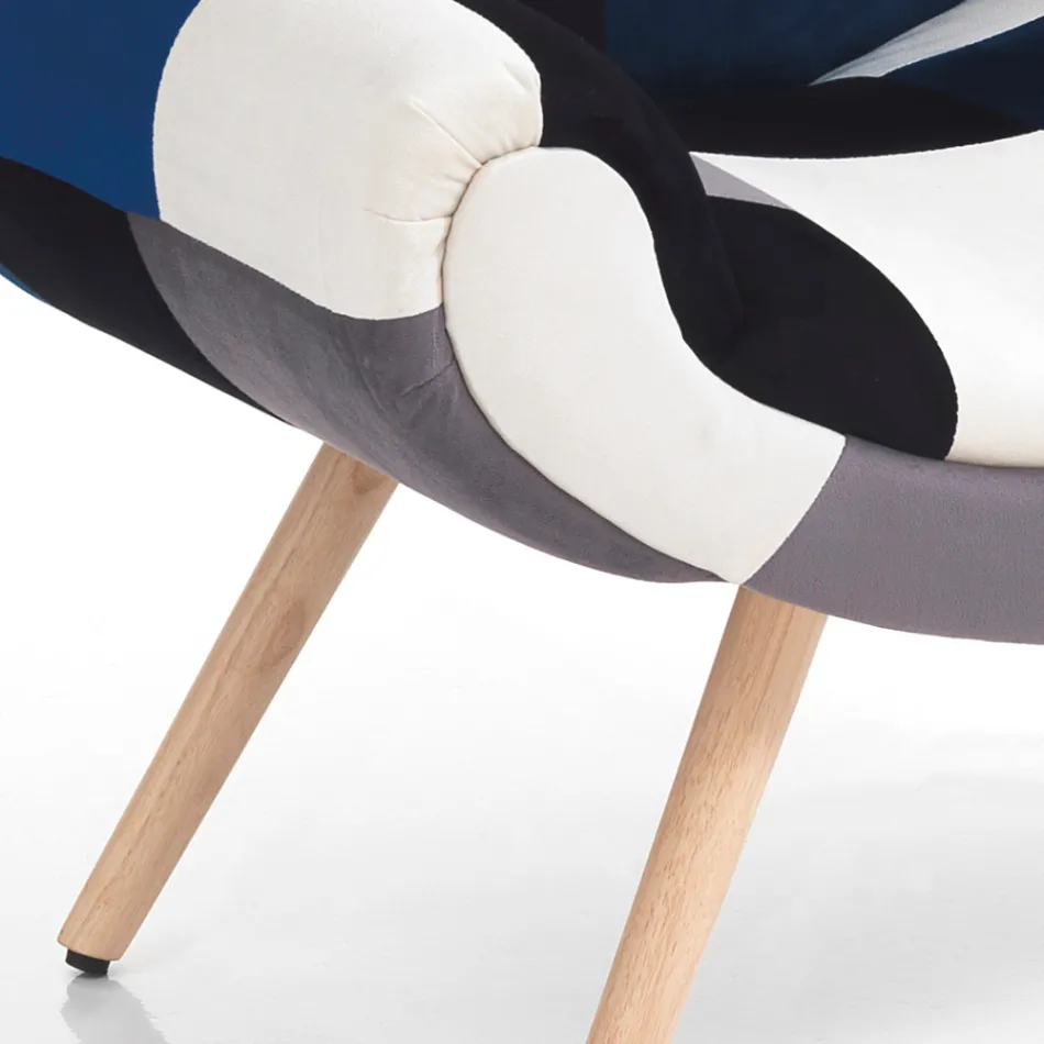 Wohnzimmersessel aus Patchwork-Stoff – Bromo Viadurini