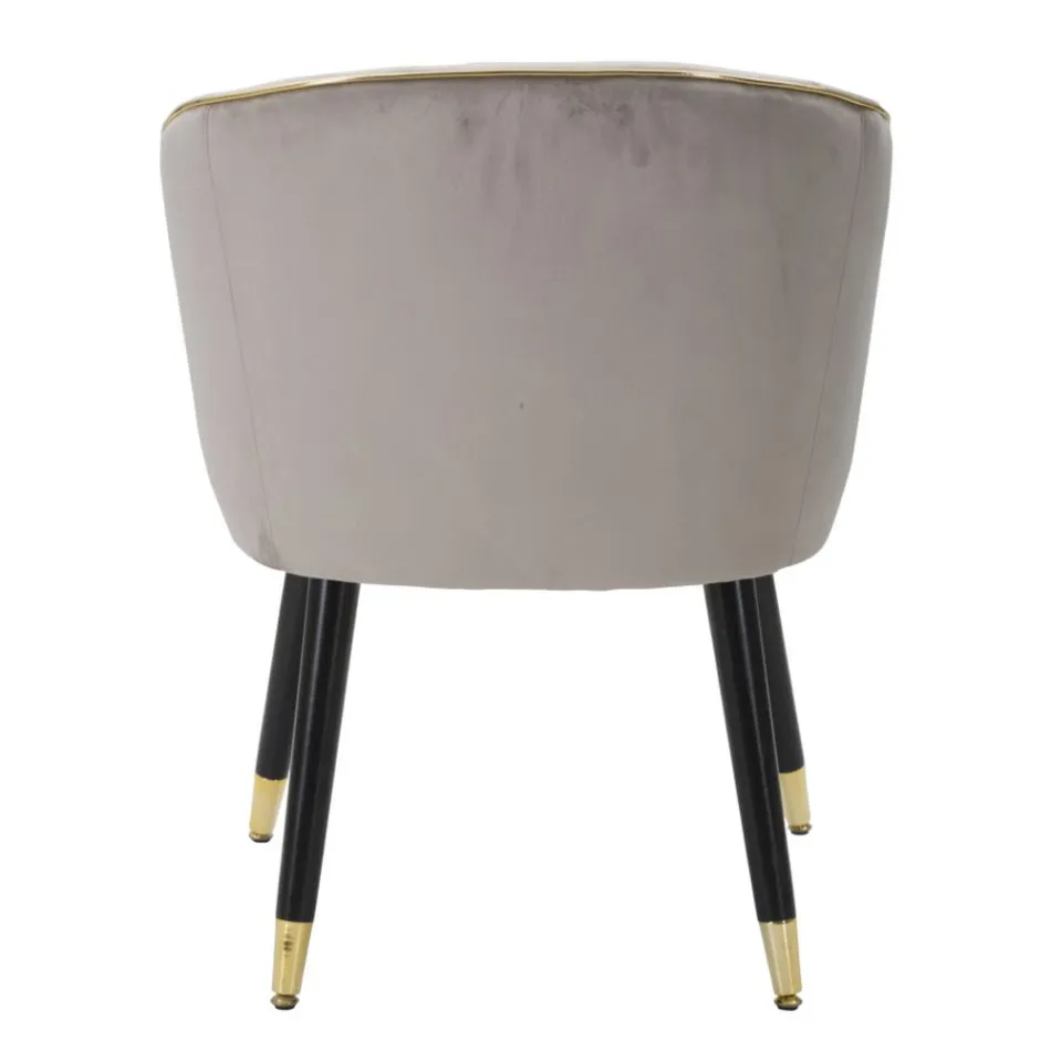 Wohnzimmersessel mit Stoffbezug und modernen Holzbeinen - Ezia Viadurini