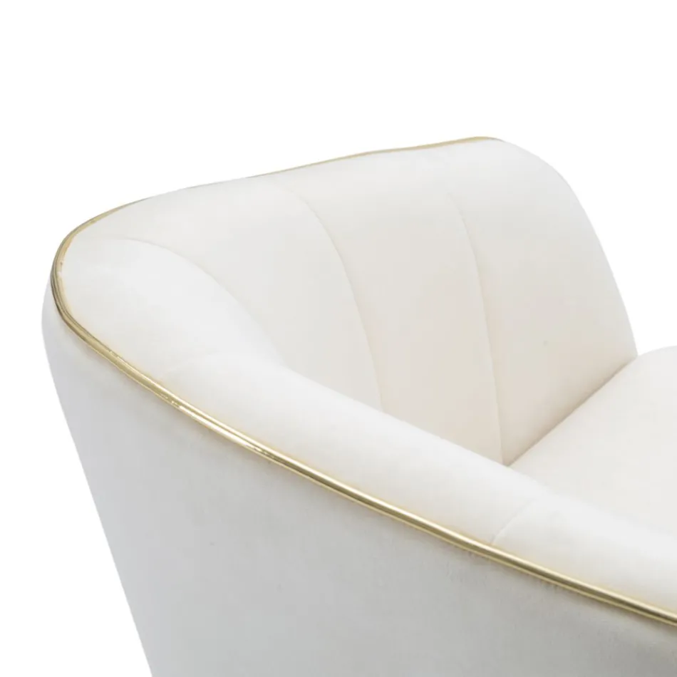 Wohnzimmersessel mit Stoffbezug und modernen Holzbeinen - Ezia Viadurini