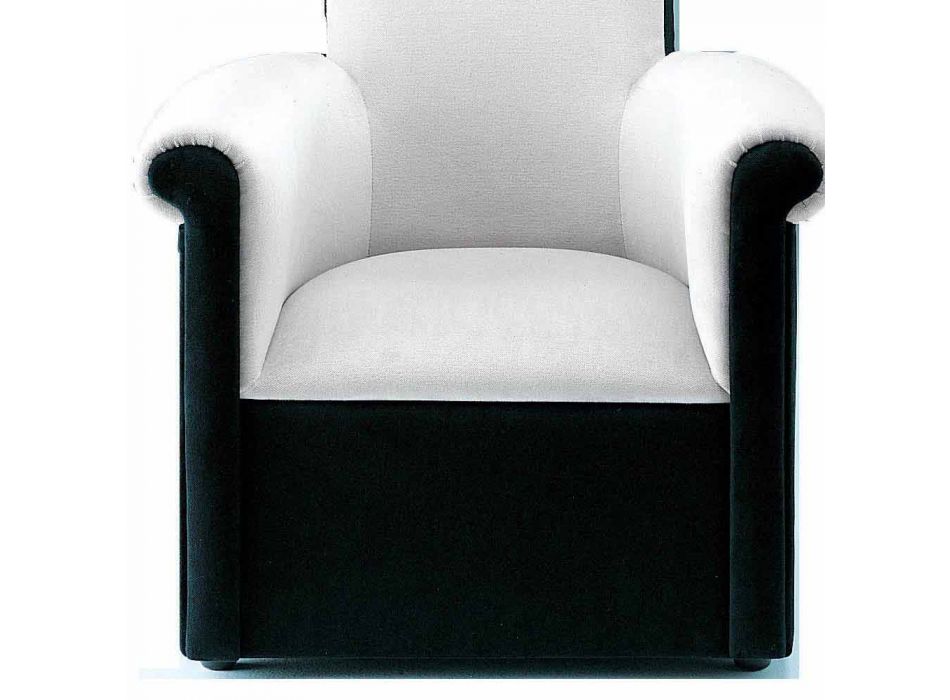 Wohnzimmersessel mit schwarzem und weißem Samtbezug Made in Italy - Gedda Viadurini