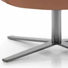 Drehbarer Wohnzimmersessel aus Leder und Metall Made in Italy - Butterfly Viadurini