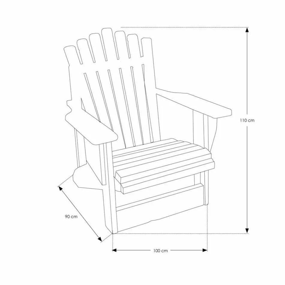 Wohnzimmersessel aus recyceltem massivem Teakholz - Boatta Viadurini