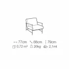 Stoff Wohnzimmer Sessel mit Metallstruktur Made in Italy - Manila Viadurini