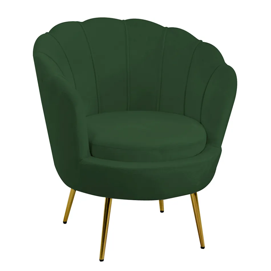 Wohnzimmersessel aus Metall und Samt - Kulisse Viadurini