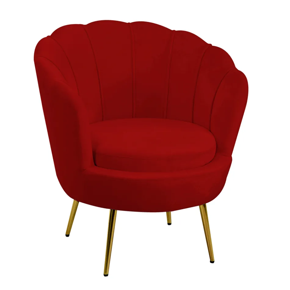 Wohnzimmersessel aus Metall und Samt - Kulisse Viadurini