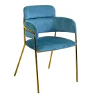 Wohnzimmersessel aus goldenem Metall und Samt - Flagge Viadurini