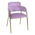 Wohnzimmersessel aus goldenem Metall und Samt - Flagge Viadurini