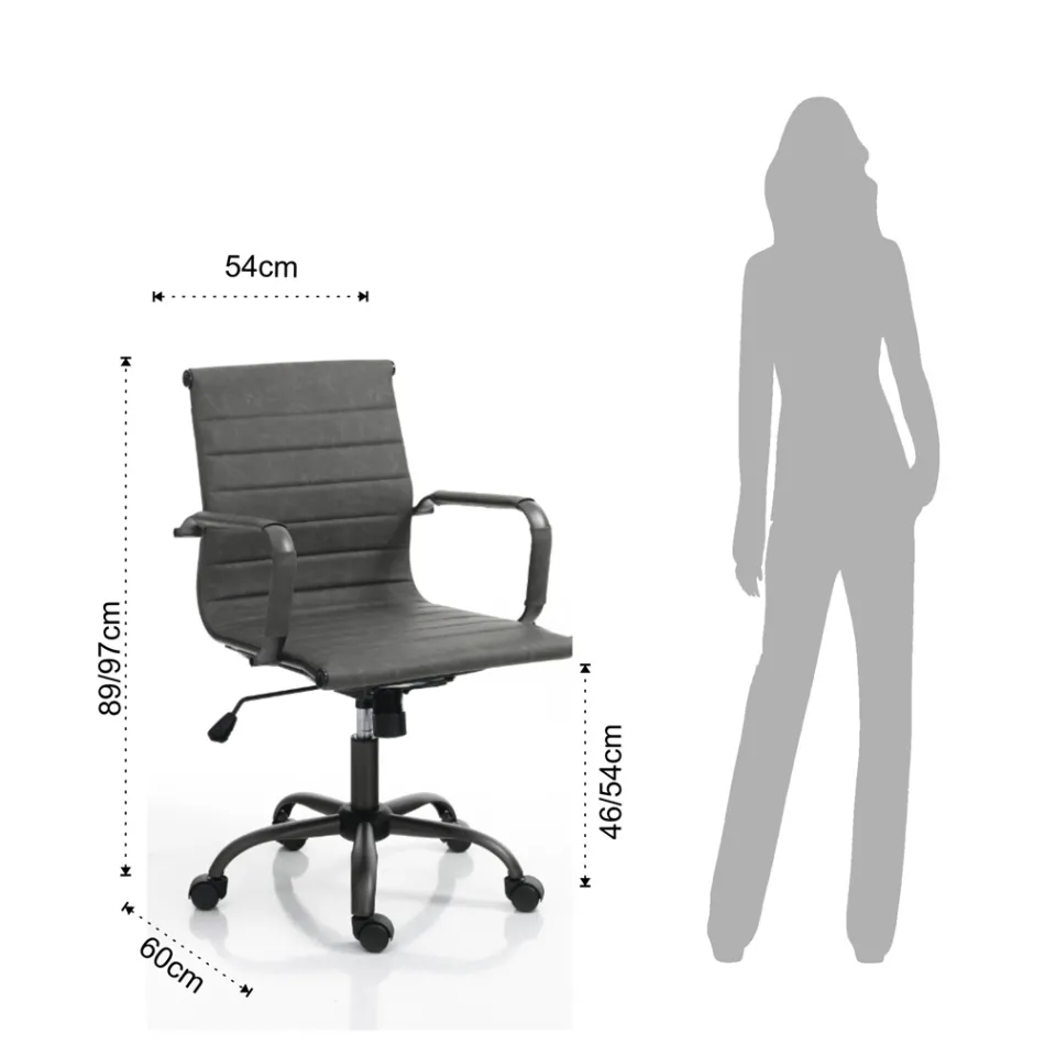 Bürosessel mit hoher oder niedriger Rückenlehne – Rubidio Viadurini