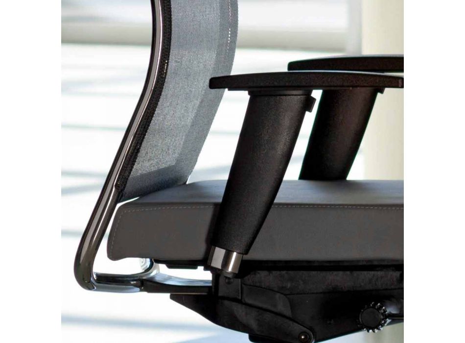Ergonomischer Bürodrehstuhl mit Rollen und Kopfstütze - Gimiglia Viadurini