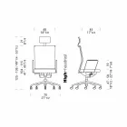 Ergonomischer Bürodrehstuhl mit Rollen und Kopfstütze - Gimiglia Viadurini