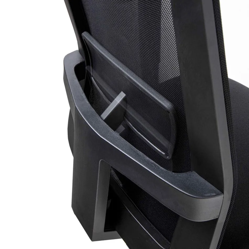 Drehbarer Büro-Sessel mit Gaslift aus technischem Stoff und Netz - Büro Viadurini