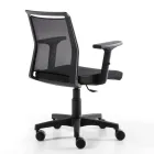 Drehbarer Büro-Sessel aus technischem Stoff und schwarzem Netz - Daria Viadurini