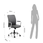 Leder-Bürosessel und verstellbarer Gaslift – Radon Viadurini