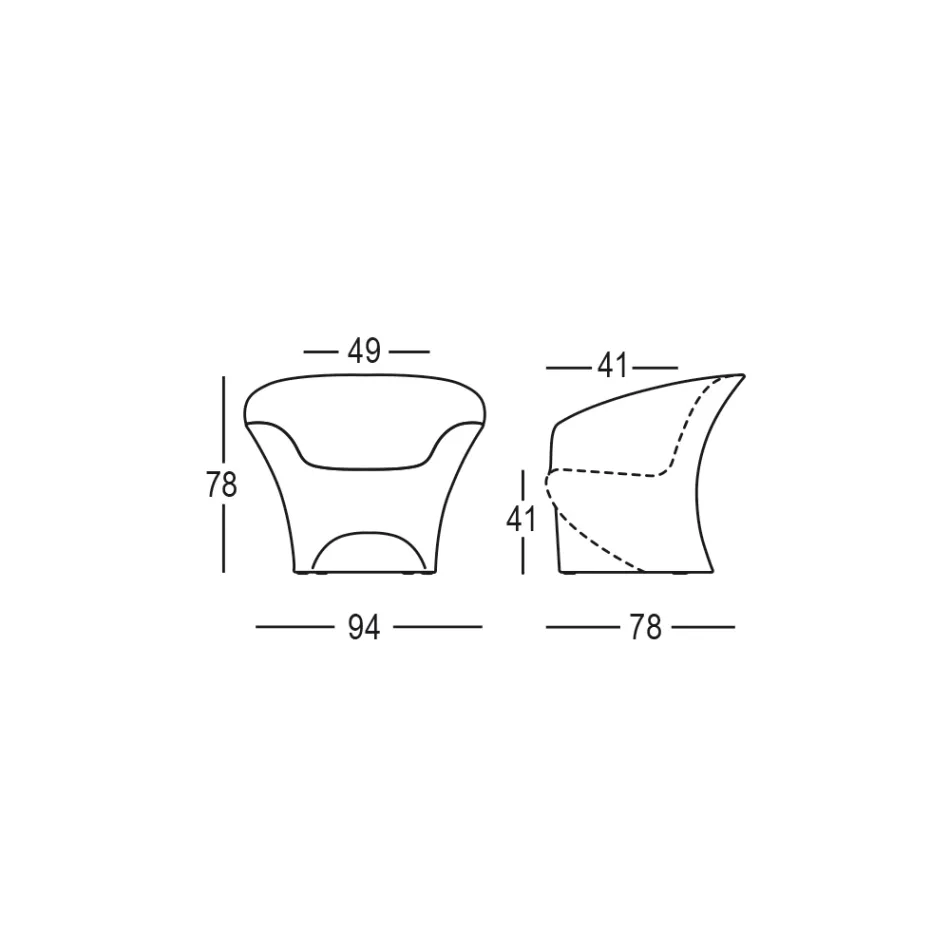 Outdoor-Design-Sessel aus mattem oder lackiertem Polyethylen, hergestellt in Italien – Conda Viadurini