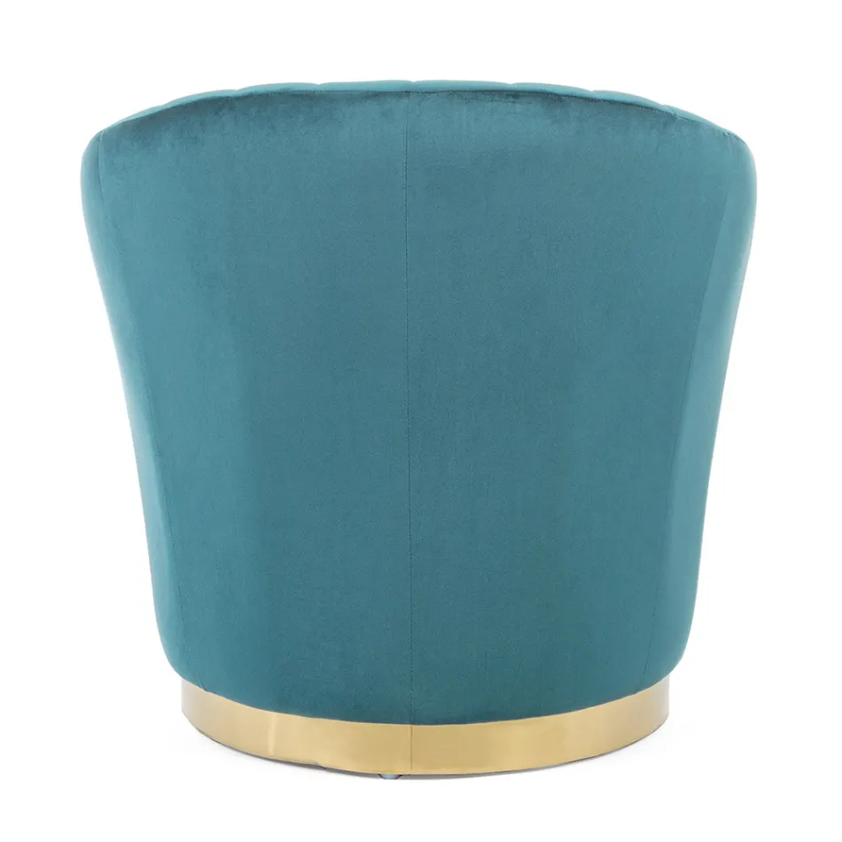 Eleganter Design-Sessel Luxus-Wohnzimmer aus Stahl und Samt - Courtney Viadurini