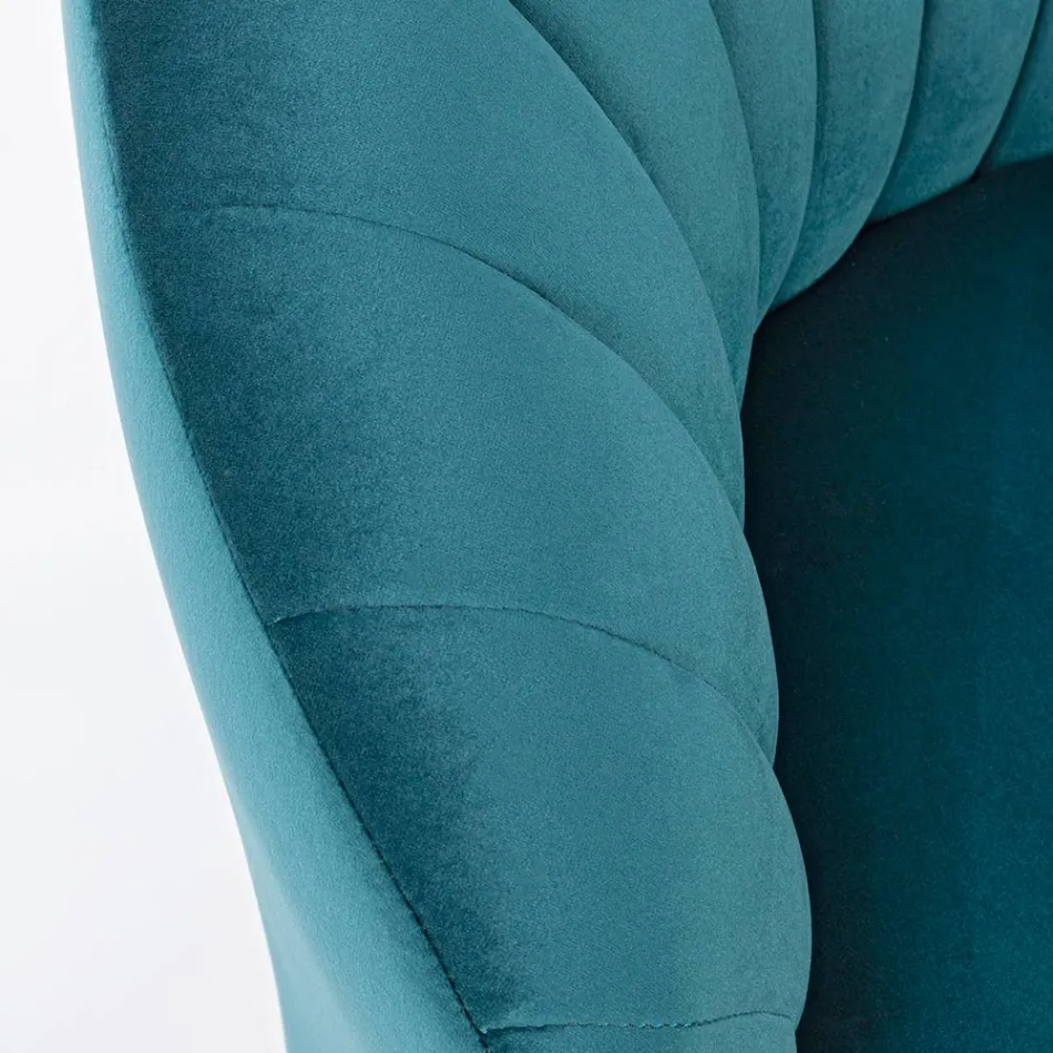 Eleganter Design-Sessel Luxus-Wohnzimmer aus Stahl und Samt - Courtney Viadurini