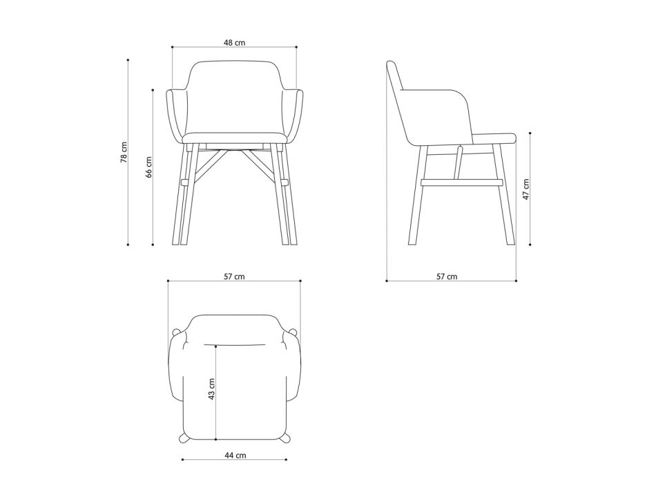 Hochwertiger Sessel mit Samt- oder Stoffsitz, hergestellt in Italien – Molde Viadurini