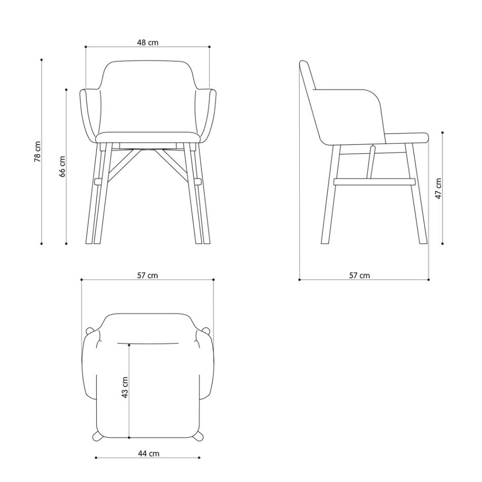 Hochwertiger Sessel mit Samt- oder Stoffsitz, hergestellt in Italien – Molde Viadurini