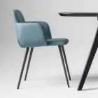 Hochwertiger Sessel aus Leder und lackiertem Metall, hergestellt in Italien – Molde Viadurini