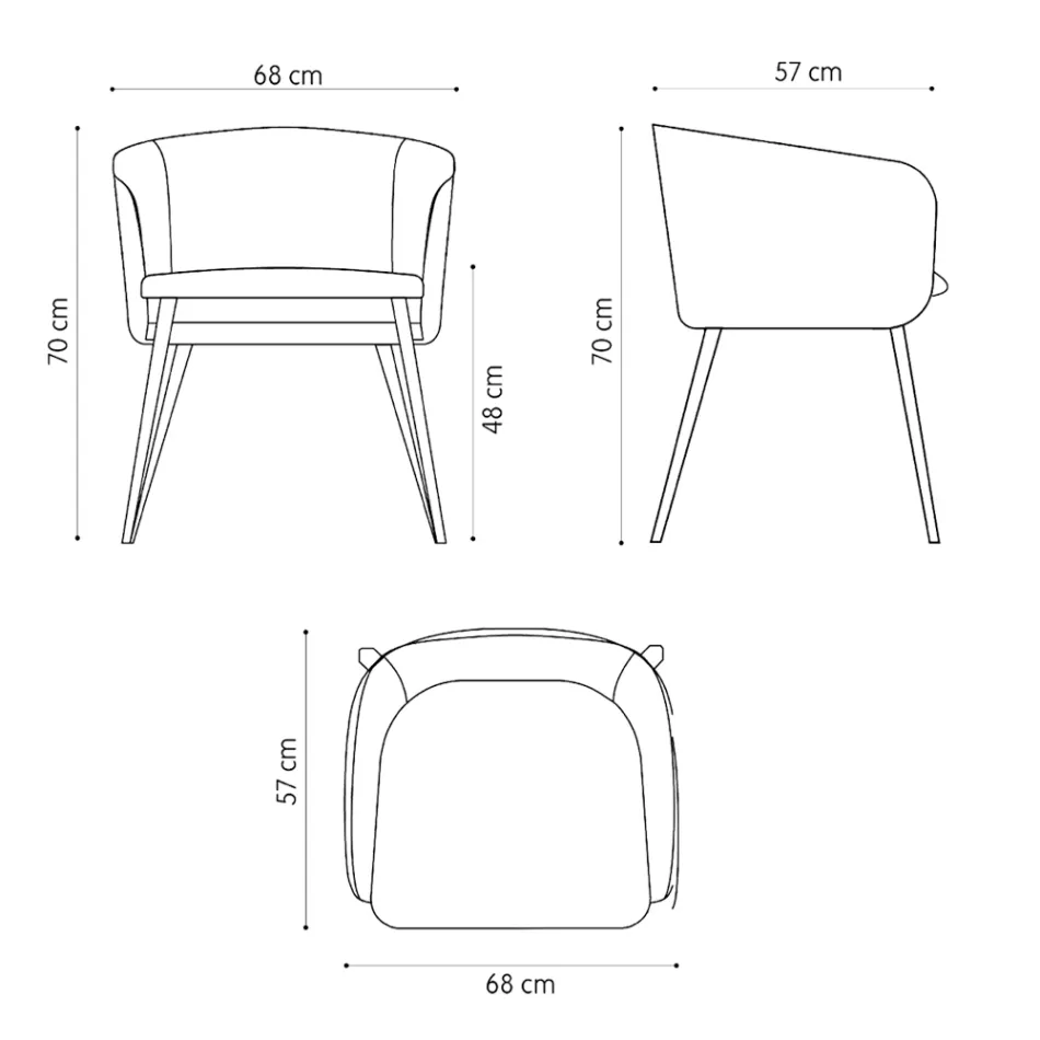 Hochwertiger Sessel aus Stoff mit Metallgestell, hergestellt in Italien – Bergen Viadurini