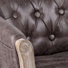 Sessel im klassischen Design mit Sitz in Holz- und Kunstlederoptik - Katen Viadurini