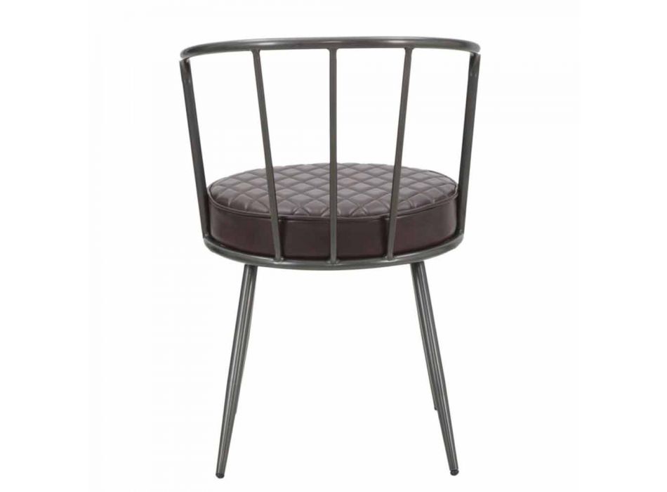 Design-Sessel im Industriestil aus Eisen und Kunstleder - Pinny Viadurini