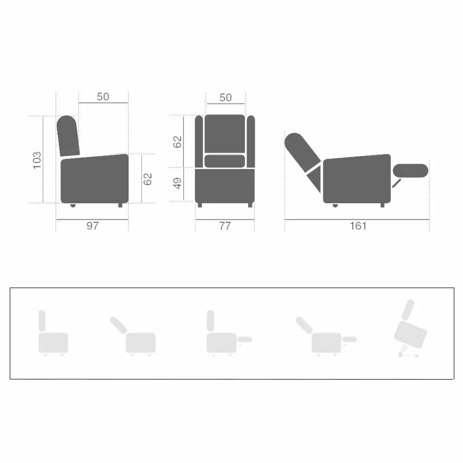 Qualitätslift Sessel Relax Lift mit 2 Motoren Made in Italy - Daphne Viadurini