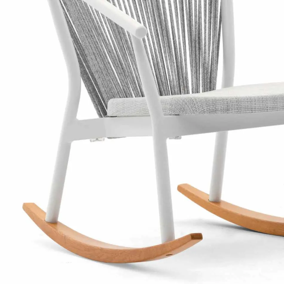 Garden Rocking Armchair Massiver und gepolsterter Stoff - Smart von Varaschin Viadurini