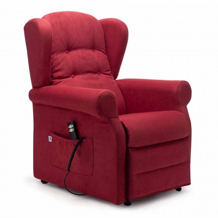 Elektrischer Sessel mit Lift Relax Funktionen mit 2 Motoren Made in Italy - Marlene Viadurini