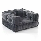 Ethnic Lounge Armchair aus Patchworkstoff und Samtfaser Viadurini