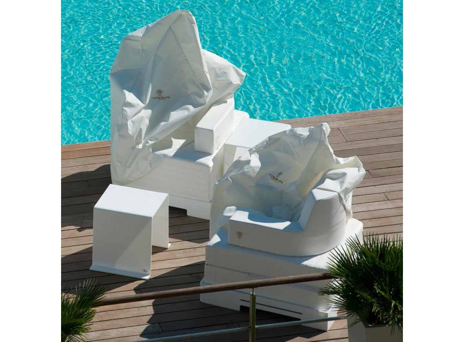 Schwimmdock Sessel Trona weißes Design Luxus, made in Italy Viadurini