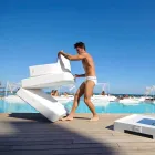 Schwimmdock Sessel Trona weißes Design Luxus, made in Italy Viadurini